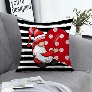 Striped Valentine Gnome Pillow Cover NWT